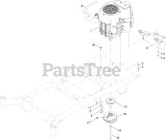 Toro 76608 - Toro 60" Titan MAX Zero-Turn Mower (SN: 400000000 - 417419999) Engine and Muffler Assembly