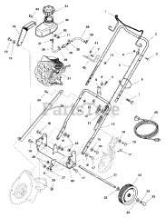 Simplicity 520 E (1693644) - Simplicity 20" Snow Thrower, 5hp Frame, Handles &amp; Engine Group - Later Models