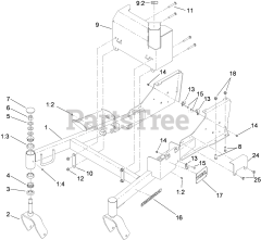 Toro 79558 - Toro 48" GrandStand Stand-On Mower (SN: 290003001 - 290999999) (2009) Frame and Muffler Guard Assembly