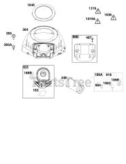 Briggs & Stratton 40N877-0048-B1 - Briggs & Stratton Vertical Engine Blower Housing and Air Cleaner Group