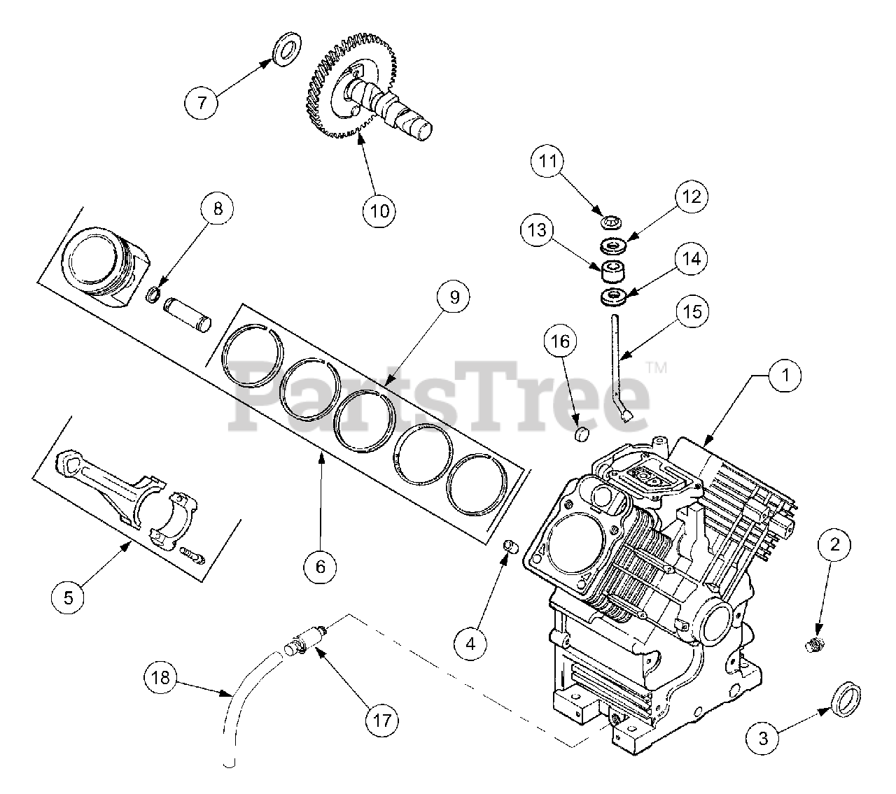 Cub Cadet GT 218644 (13A298L710) Cub Cadet 44" Garden Tractor