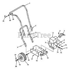 Echo CSV-5 - Echo Chipper Shredder Vacuum Handlebar, Rear Axle, Engine Frame (Push Model Only)