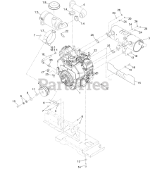 Exmark NVS740CKC42000 - Exmark 42" Navigator Front Mount Mower, Kohler CH740 (SN: 413950474 - 416150474) (Rev A) (2023) Engine Assembly