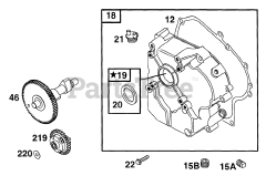 Briggs & Stratton 194412-1121-01 - Briggs & Stratton Horizontal Engine Crankcase Cover, Cam