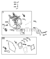 Briggs & Stratton 13A135-0026-F1 - Briggs & Stratton Horizontal Engine Cylinder Group