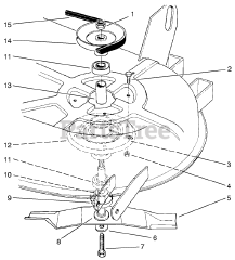 Toro 78215 - Toro 38" Side-Discharge Mower Deck for 260 Series Tractors (SN: 049000001 - 049999999) (1994)