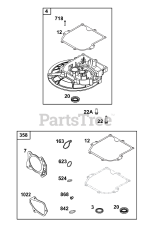 Briggs & Stratton 104M02-0253-H5 - Briggs & Stratton Vertical Engine Crankcase Cover/Sump Group