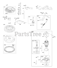 Briggs & Stratton 403677-0343-E1 - Briggs & Stratton Vertical Engine Controls, Electric Starter, Flywheel, Governor Spring
