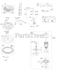 Briggs & Stratton 441777-0283-E1 - Briggs & Stratton Vertical Engine Controls, Electric Starter, Flywheel, Governor Spring