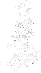 Toro 72947 (6000) - Toro 72" Z Master Zero-Turn Mower, Side-Discharge Deck (SN: 400000000 - 406343040) Seat Mounting Assembly