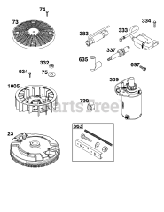 Briggs & Stratton 40U877-0002-B5 - Briggs & Stratton Vertical Engine Flywheel, Ignition, and Starter Group