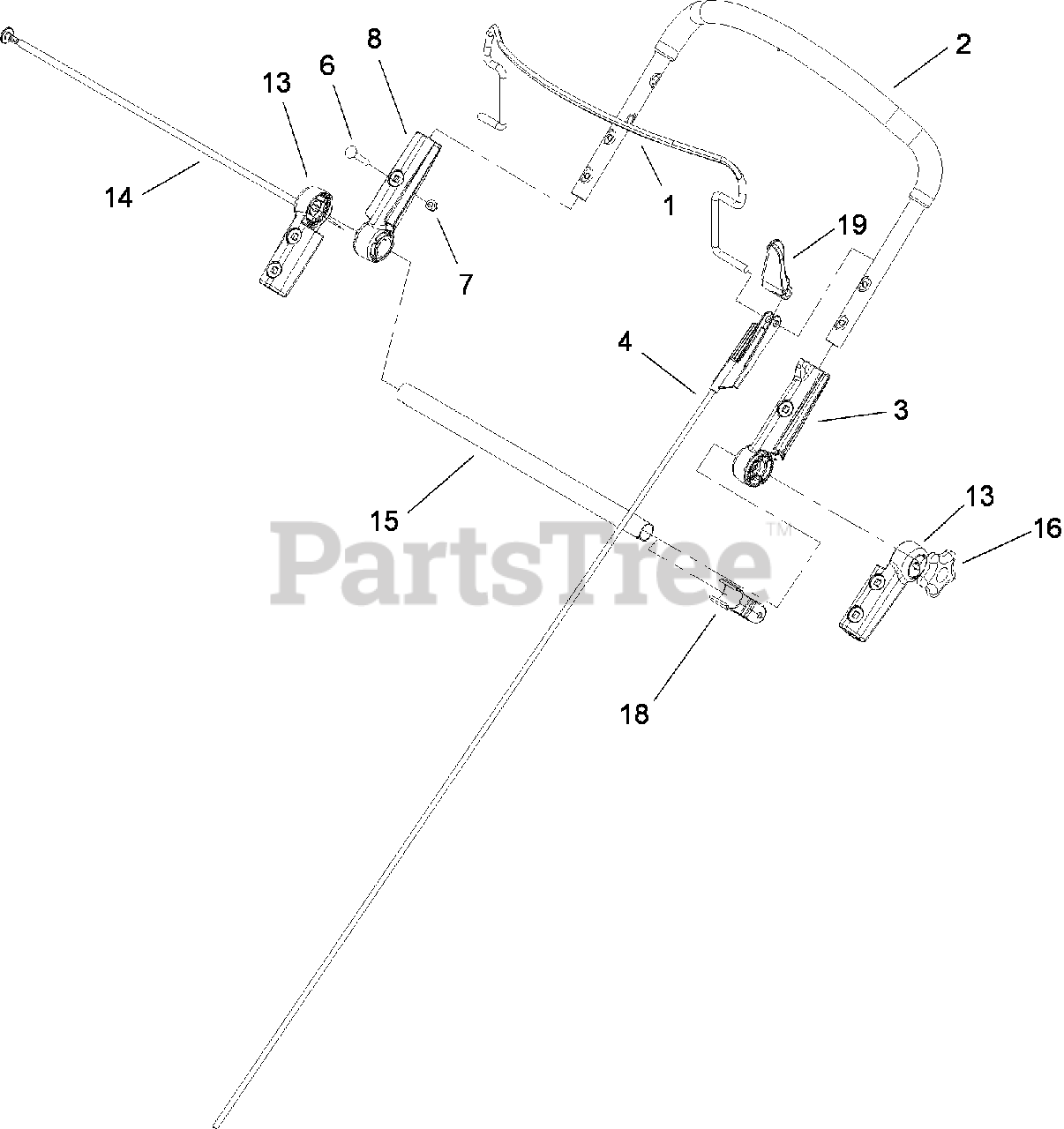 Lawn-Boy 10671 - Lawn-Boy Insight Walk-Behind Mower (SN: 280000001 - 280999999) (2008) UPPER HANDLE ASSEMBLY