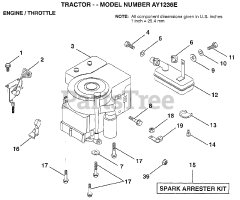 Electrolux/AYP AY 1236 E - Electrolux/AYP Lawn Tractor ENGINE/THROTTLE