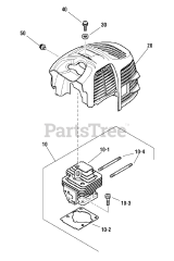 Briggs & Stratton 866089-A - Briggs & Stratton 33cc Brush Cutter (2016) Engine Service Parts - Cylinder &amp; Cover (TR01771A)
