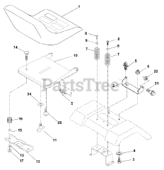 Poulan Pro PR 17H42ST C - Poulan Pro Lawn Tractor (2001) Seat Assembly