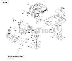 Husqvarna LGT 2554 (960450031-00) - Husqvarna 54" Lawn Tractor (2010-11) ENGINE