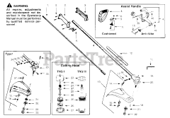 Poulan Pro PP 165 - Poulan Pro String Trimmer CUTTING HEAD &amp; DRIVE SHAFT