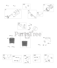 Briggs & Stratton 613477-0141-E1 - Briggs & Stratton Horizontal Engine Crankshaft, Piston/Rings/Connecting Rods, Oil Coolers