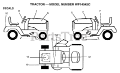Winston Pro WP 14542 C - Winston Pro Lawn Tractor (1997) DECALS