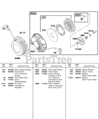 Briggs & Stratton 85462-0272-E2 - Briggs & Stratton Horizontal Engine Rewind Starter
