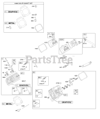 Briggs & Stratton 354445-0424-E1 - Briggs & Stratton Horizontal Engine Cylinder Head, Valves, Gasket Set-Valve
