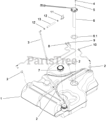 Toro 74923 TE (6000) - Toro 132cm Z Master Zero-Turn Mower, Side-Discharge Deck (SN: 290000001 - 290999999) (2009) Fuel Tank Assembly No. 109-9357