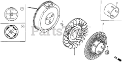 Honda GX270 HA (GCAB) - Honda Engine, Made in Japan (SN: GCAB-1000001 - GCAB-1999999) FLYWHEEL