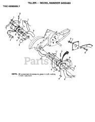Poulan 3455A89 - Poulan Tiller (2007-01) TINE ASSEMBLY