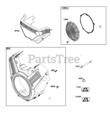 Briggs & Stratton 61A677-0100-J1 - Briggs & Stratton Vertical Engine Blower Housing Group
