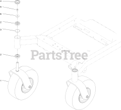 Toro 74465 (HD 2000) - Toro 48" Titan Zero-Turn Mower (SN: 400000000 - 403350971) Caster Wheel and Fork Assembly