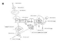 Husqvarna HA 850 - Husqvarna Hedge Trimmer Attachment (SN: 20070100001 - 20090900000) CARBURETOR &amp; AIR FILTER