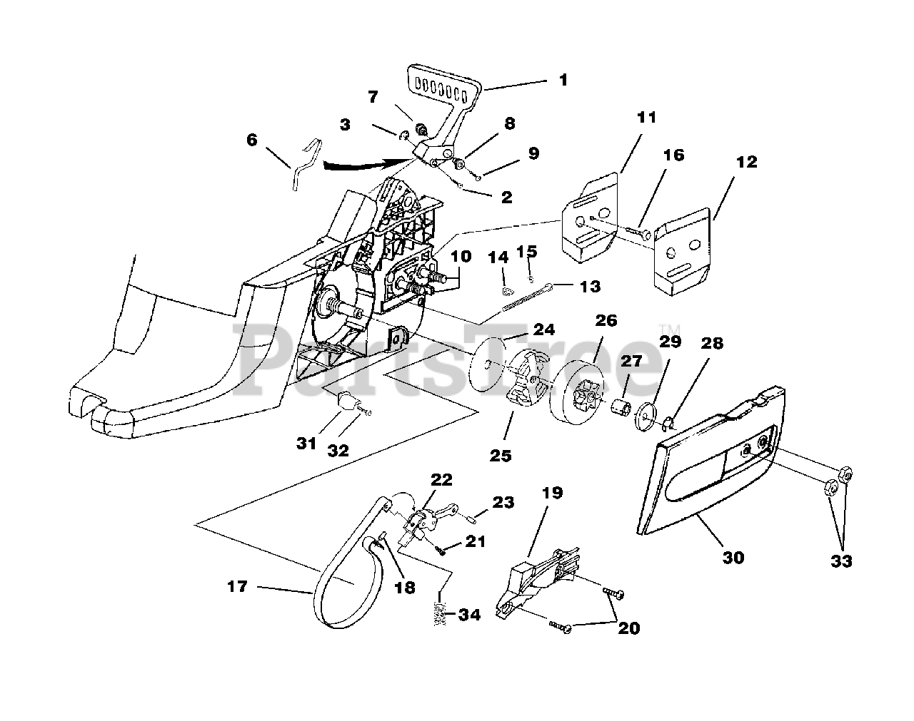 Homelite UT10910 Homelite Timberman 18" Chainsaw, 45cc Clutch