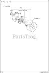 Subaru Robin EH340DS6000 (EH34) - Subaru Robin Engine 310 Intake &amp; Exhaust