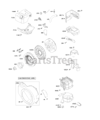 Briggs & Stratton 12Z112-0111-E1 - Briggs & Stratton Horizontal Engine Blower Housing/Shrouds, Exhaust System, Flywheel