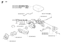 Husqvarna 340 e - Husqvarna Chainsaw (SN: 20051800001 - 20062300000) CARBURETOR &amp; AIR FILTER
