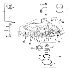 Toro 30291 - Toro 44" ProLine Walk-Behind Mower, Hydro Drive, 15hp (SN: 210000001 - 210005000) (2001) Oil Pan And Lubrication Assembly Kohler Model Cv15t-41604