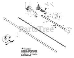 Poulan Pro PP 445 - Poulan Pro Pole Saw Handle &amp; Shaft Assembly