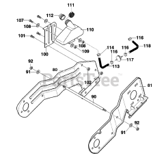 Scotts 621453x31A - Scotts 21" Snow Thrower (2001) Frame Components Assembly