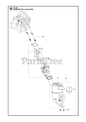 Husqvarna 587981302 (587981304) - Husqvarna Engine CARBURETTOR &amp; AIR FILTER