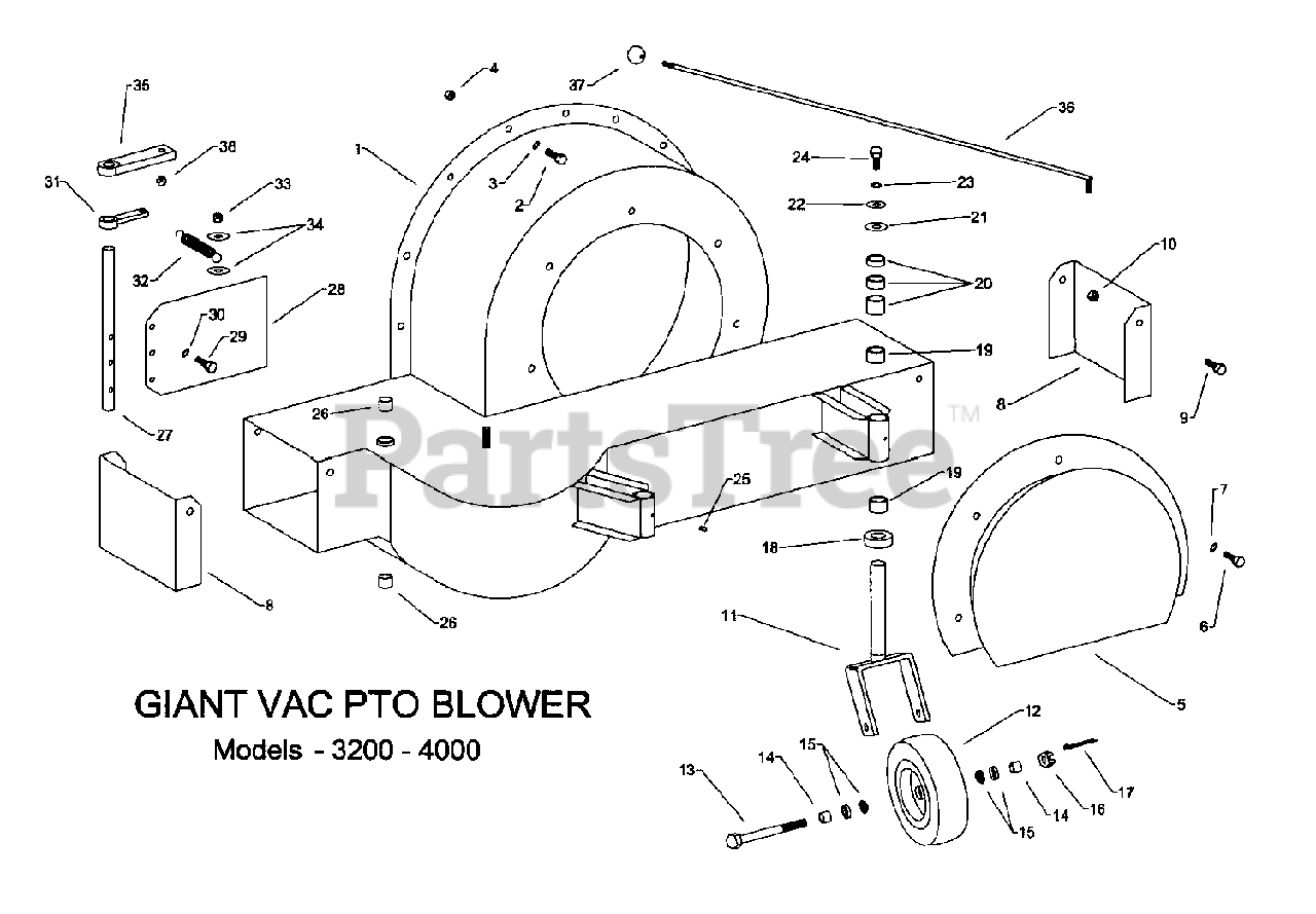 GiantVac 4000PT (3070555) GiantVac PTO TowBehind Blower Housing