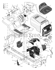 Briggs & Stratton 465612x99A - Briggs & Stratton 46" Lawn Tractor (2001) (AAFES) Chassis &amp; Hood