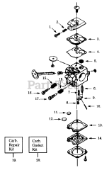Poulan 2100 - Poulan Chainsaw CARBURETOR WT-247