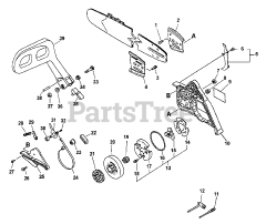 Echo CS-6700 - Echo Chainsaw (Type 1E) Clutch Asy., Cutting Attachment, Chain Brake