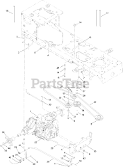 Toro 14AK81RK544 (GT 2300) - Toro Garden Tractor (SN: 1A186H30000 & Above) (2006) Transmission, Belt and Pulley Assembly