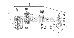 Honda BF30 AY LRSA (BAWS) - Honda Marine Engine, Made in Japan (SN: BAWS-3200001 - BAWS-9999999) SHORT BLOCK