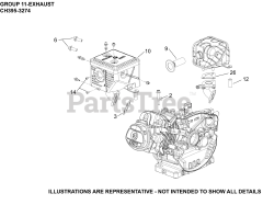 Kohler CH395-3274 - Kohler Command PRO Engine, Basic Version, 9.5hp, 7.1kW 11 Exhaust
