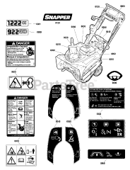 Snapper SS 1222EE (1696471-00) - Snapper 22" Snow Thrower, 11.5hp