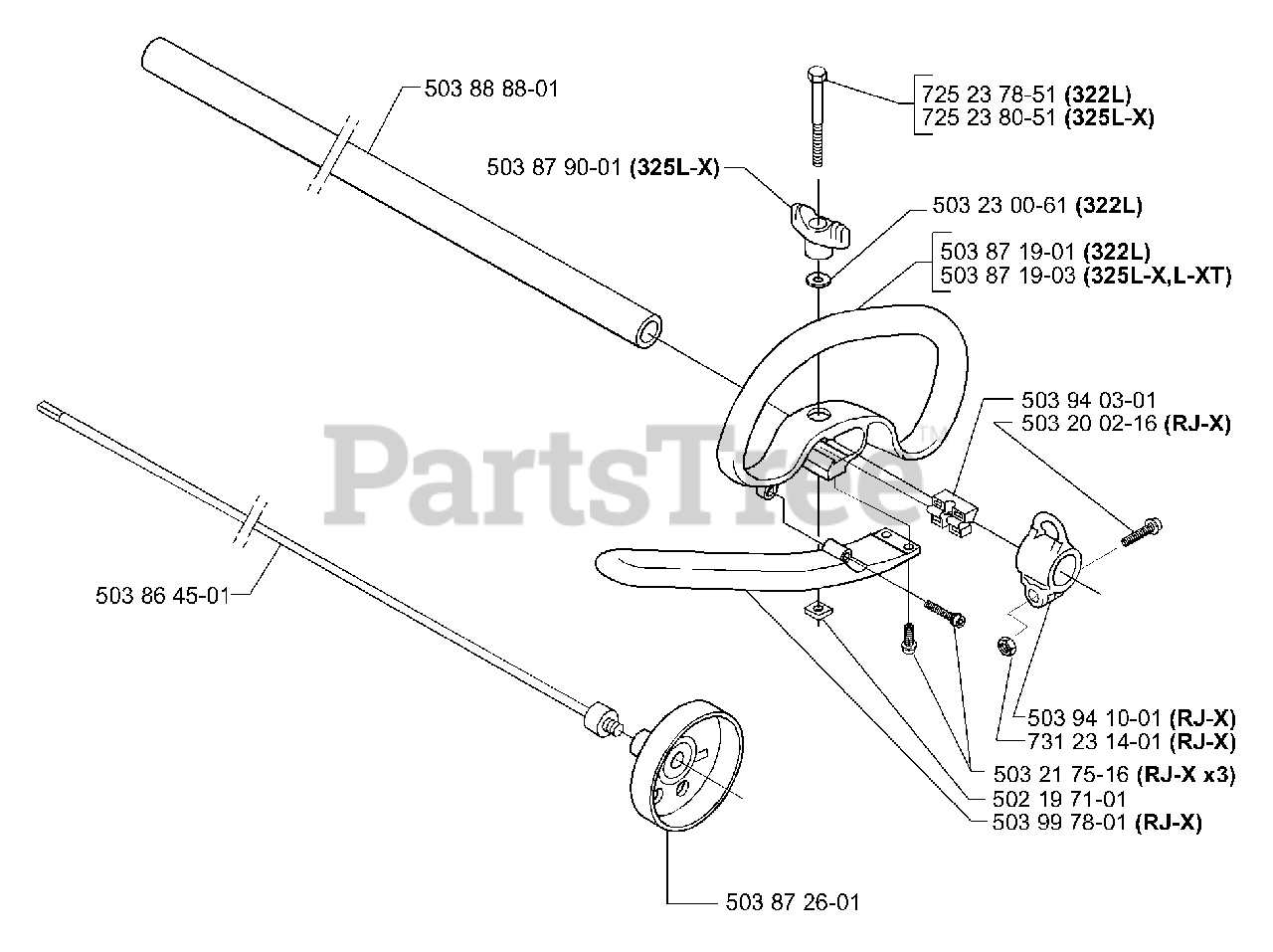 Husqvarna 322 L Husqvarna String Trimmer (200004) Shaft/Tube/Handle