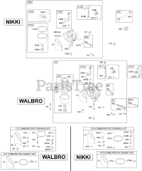 Briggs & Stratton 28R707-1140-E3 - Briggs & Stratton Vertical Engine Carburetor, Gaskets Set, Fuel Line
