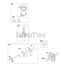 Briggs & Stratton 385447-0025-B5 - Briggs & Stratton Horizontal Engine Crankshaft Group